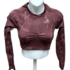 Gymshark ADAPT CAMO SEAMLESS LONG SLEEVE
CROP TOP medium